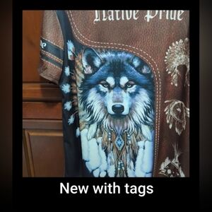 Native American Indian Wolf Dream Catcher T-shirt Men Women Tops Tee 3-D Print